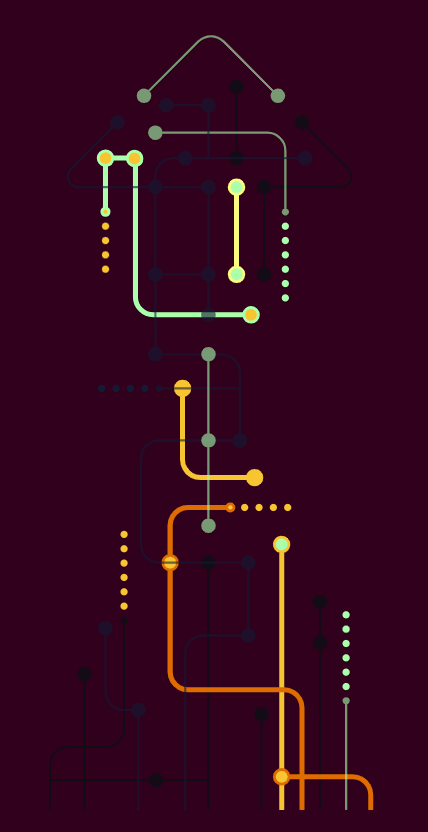 Arrow pointing upward with multiple colored lines illustrating mission alignment and vision trajectory for MightyVers™ Software