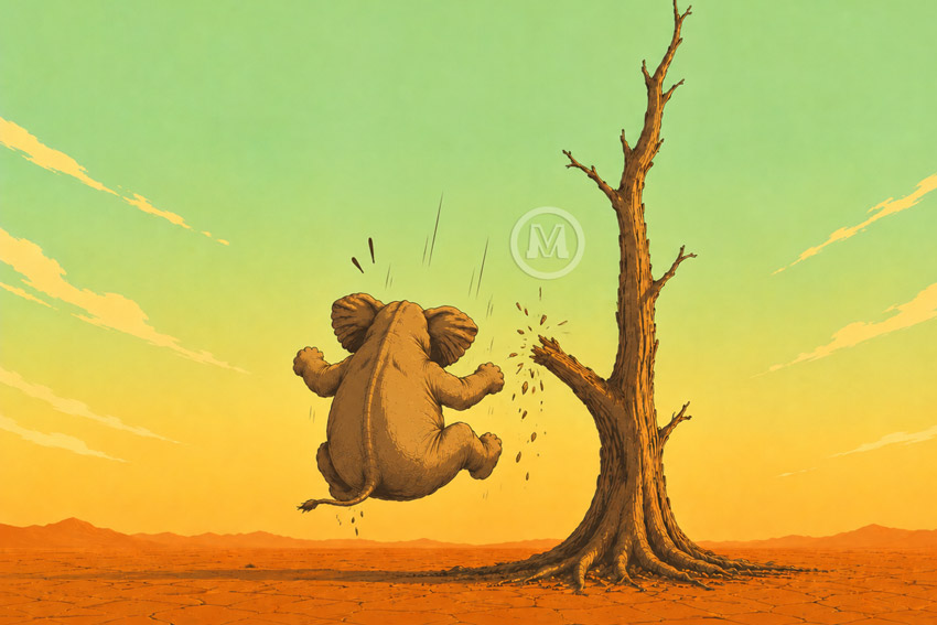The fall accelerates as layers of planning replace clarity and execution.