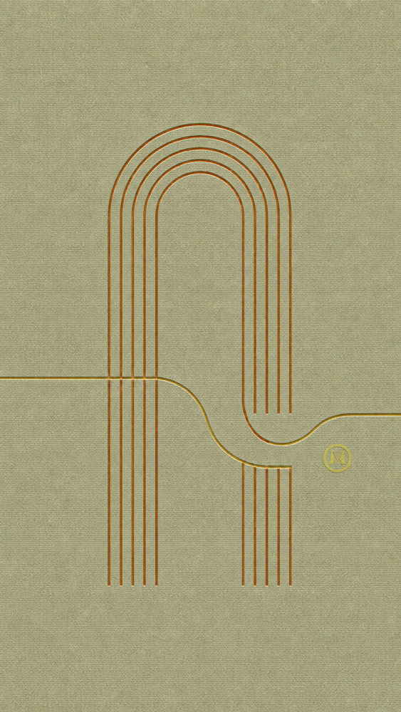 Flowing geometric lines forming structured arches, illustrating how creative freedom becomes meaningful through constraints, consistency and brand principles.