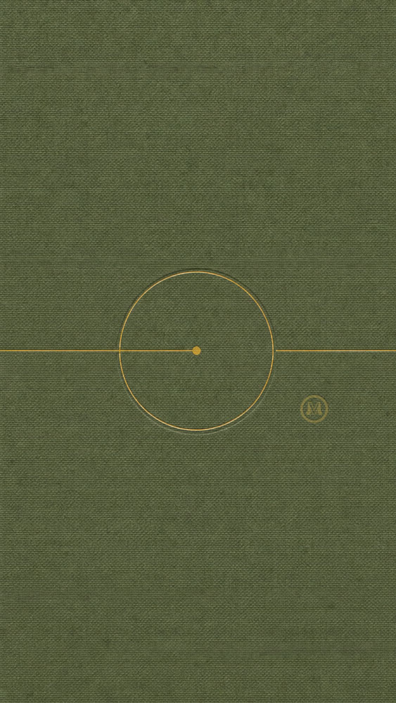 Minimal circle with a single central point on a clean horizontal line, representing simplicity, clarity and the discipline of removing unnecessary complexity.