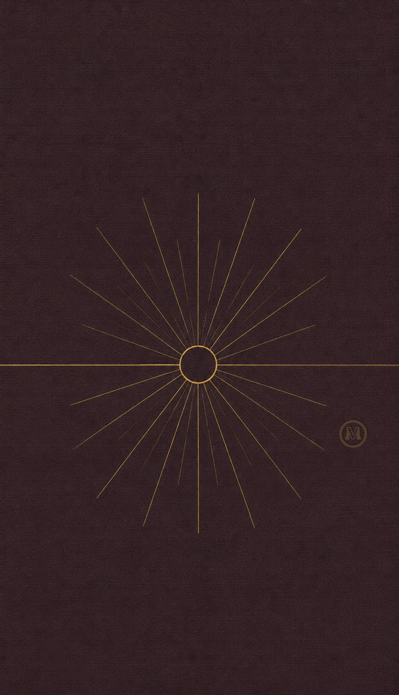Radiating lines surrounding a central circle, symbolising a clear brand philosophy guiding every product decision and creating lasting direction and purpose.